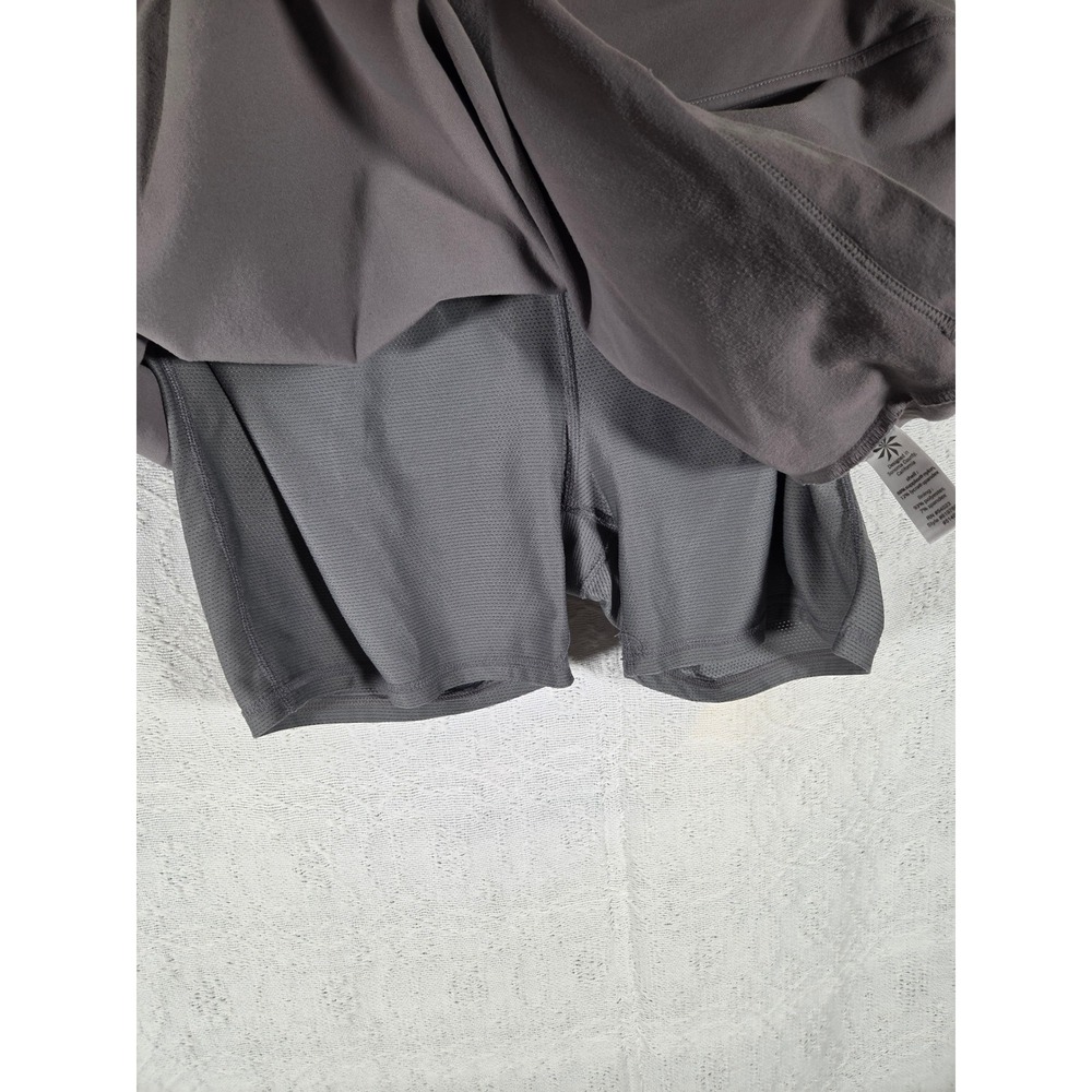 Athleta Gray Active Skort Built-in Mesh Shorts Supplex Lycra Size M Hiking Gym - Picture 2 of 11